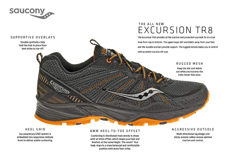 Saucony Men's Excursion TR8 Trail Running Shoe Shoes