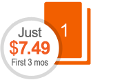 1 book a month at 14.95 per month, $7.49 for first 3 months.