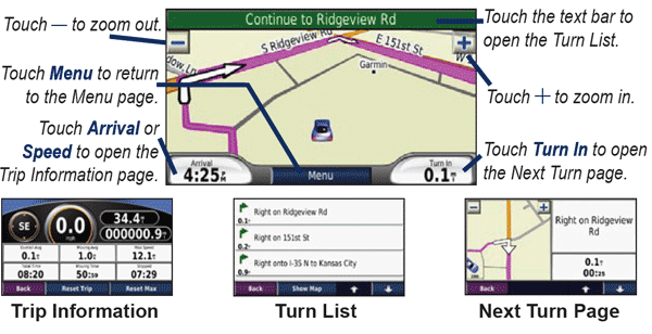 Garmin's own navigation is easy to use