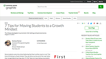 7 Tips for Moving Students to a Growth Mindset