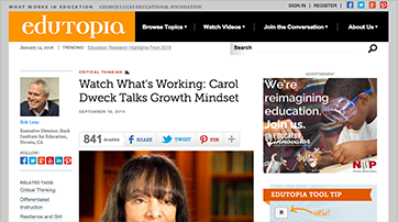 Watch What's Working: Carol Dweck Talks Growth Mindset