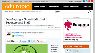 Developing a Growth Mindset in Teachers and Staff