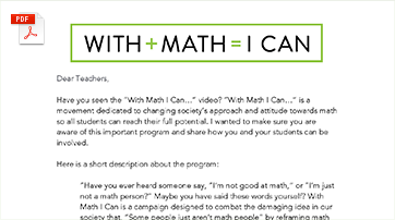 Growth Mindset Letter to Teachers