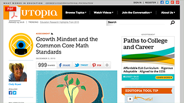 Growth Mindset and the Common Core Math Standards
