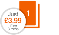 1 book a month at 7.99 per month, £3.99 for first 3 months.