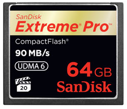 SanDisk Extreme Pro CompactFlash 64GB Memory Card