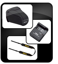 Case, battery charger, strap
