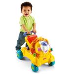 watch as this fun lion roars it's appreciation of your childs first steps