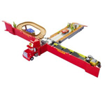 launch your car into one of the three play areas