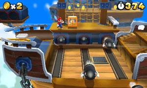 Move Mario through fun and challenging environments in 3D