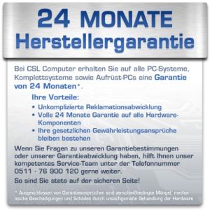 24 Monate Herstellergarantie