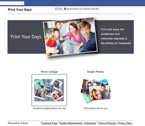 Die Print Your Days App erm&ouml;glicht den Fotodruck direkt aus Facebook