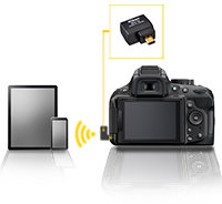 Nikon D5200 Optionaler Funkadapter WU-1a für drahtlose Konnektivität