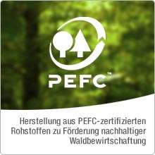 Herstellung aus PEFC-zertifizierten Rohstoffen zur Förderung nachaltiger Waldbewirtschaftung