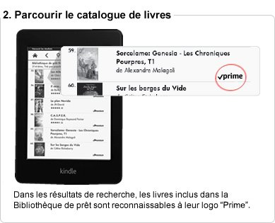 Dans les résultats de recherche, les livres inclus dans la Bibliothèque de prêt sont reconnaissables à leur logo 'Premium'.