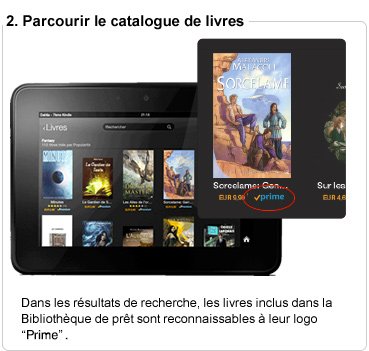 Dans les résultats de recherche, les livres inclus dans la Bibliothèque de prêt sont reconnaissables à leur logo 'Premium'.