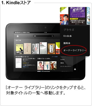 [オーナー ライブラリー]のリンクをタップすると、対象タイトルの一覧へ移動します。