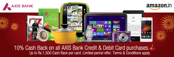 Axis Bank Cash Back on Credit and Debit card purchases