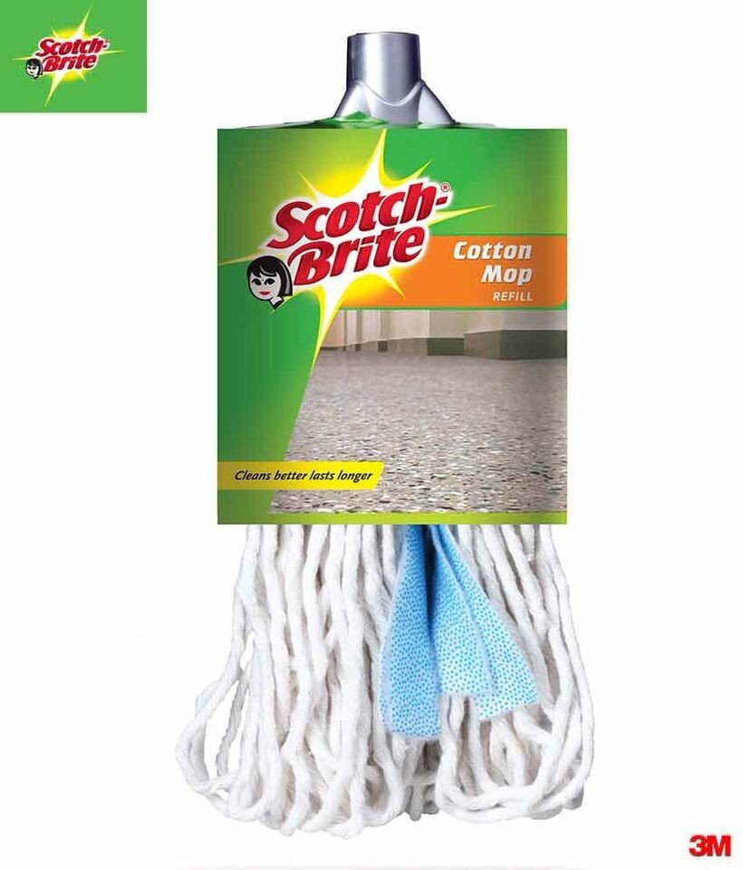 ScotchBrite Plastic Handle Cotton Mop Refill Amazon.in Home & Kitchen