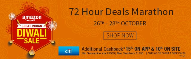 Great Indian Diwali Sale: 26th-28th Oct. 72 Hour Deals Marathon