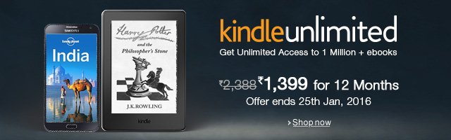 Kindle Unlimited | Rs. 1399 for 12 Months
