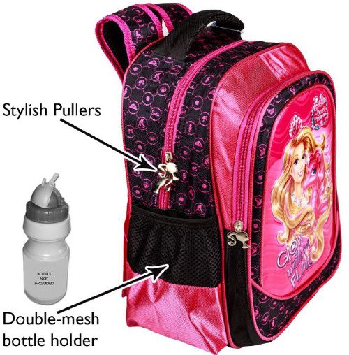 Barbie Pink and Black Children's Backpack (Age Group 35 yrs) Amazon