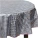 Black Check Oilcloth Round Table Cloth (68 in.)