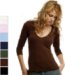 Women's Sheer Jersey Long Sleeve V-Neck Tee