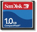 SanDisk SDCFB-1024-A10 1GB CF Type 1 Card (Retail Package)