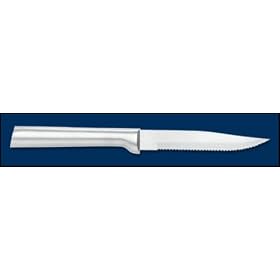 Rada Cutlery Serrated Steak Knife with Solid Brushed Aluminum Handle, Made in USA by Rada Cutlery