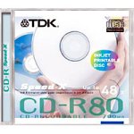 TV Ger&auml;te: TDK Speed-X 10Pack CD Rohling 80Minuten 700MB 48xSpeed Inkjet Print