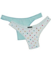 Cosabella set of 2 blue floral aqua low rider thongs