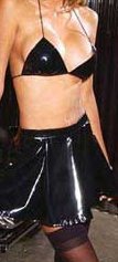 Sexy Vinyl school girl mini skirt with flair, back Zipper and snap in Small, Medium, Large, X-Large
