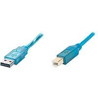 Navigationssysteme: IC Intracom Manhattan USB 1.1 Kabel USB Anschlusskabel A / Stecker - B / Stecker 1.8 m blau transparent Blister