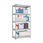 Hirsh Industries Industrial-Duty Shelving, 5 Shelves, 73 Lb., 72in.H x 48in.W x 18in.D, Silver