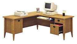 Bush 71 Inch L-Desk - Mission Point - WC91310 - (Planked Maple)