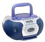 Sony CFDE55 Blue and Silver CD/Cassette Boom Box with Digital Radio