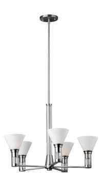 Forecast Lighting Haven Five Light Chandelier in Satin Nickel