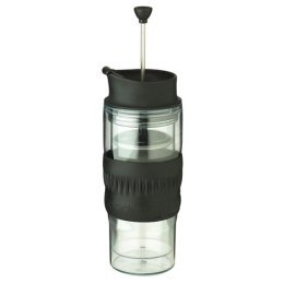 Insulated Travel Press Coffee and Tea Maker With Rubber Grip, Clear, 0.47 l, 16 oz. by Bodum