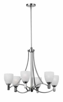 Forecast Lighting Crescendo Six Light Chandelier in Satin Nickel
