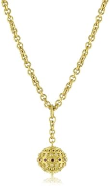 Annie Fensterstock Orb 22k and 18k Gold, Ruby and Diamond Necklace