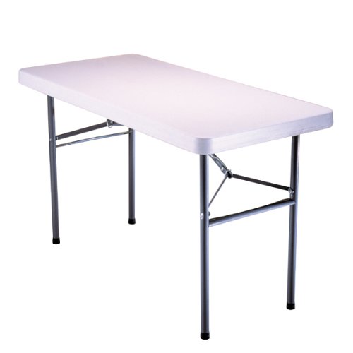 Lifetime 4-Foot Folding Table with 24-by-48-Inch Molded Top, White Granite