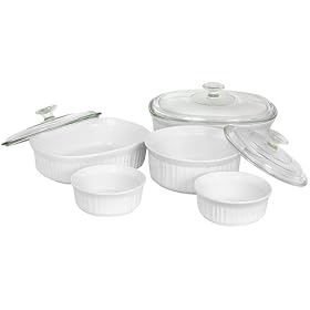 CorningWare French White 8-Piece Bake and Serve Set by Bake Sets