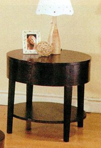 Cappuccino Finish Curved Design End Table