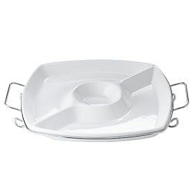 Modernist 3-Section Hors dOeuvres Platter and Rack by 