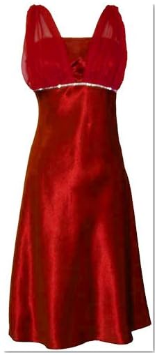 Satin Chiffon Prom Dress Gown Crystals Knee-Length