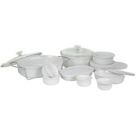 CorningWare French White 17-Piece Bake and Serve Set by CorningWare