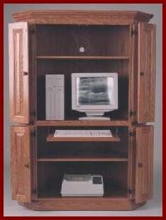 Corner Computer Center-Oak (Medium Stain) 