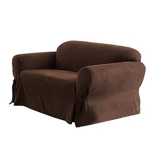 Sure Fit Simply Suede Slipcover, Sofa, Dark Brown