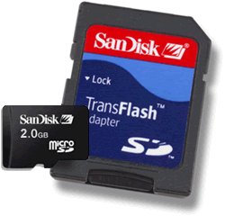 SanDisk Micro Secure Digital 2 GB Memory Card (SDSDQ-2048-A11M) Retail Package